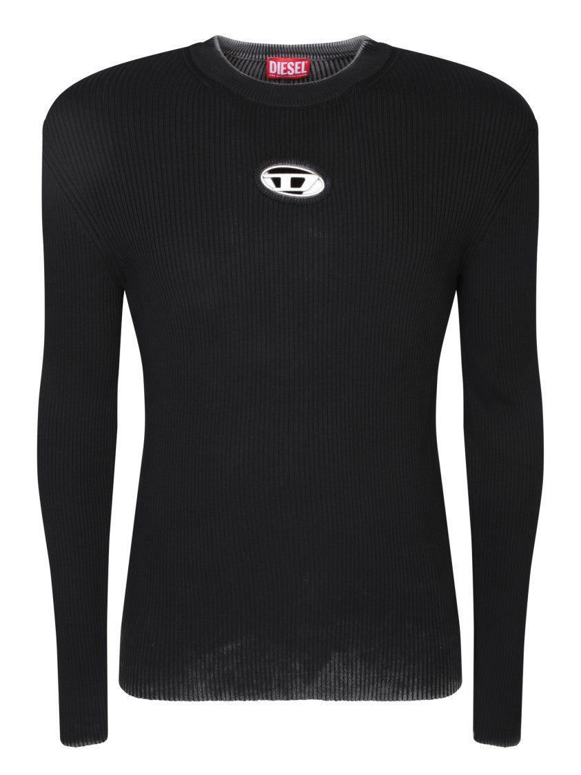 Diesel Ribbed Long Sleeve Knitwear With Iconic Logo Detail
