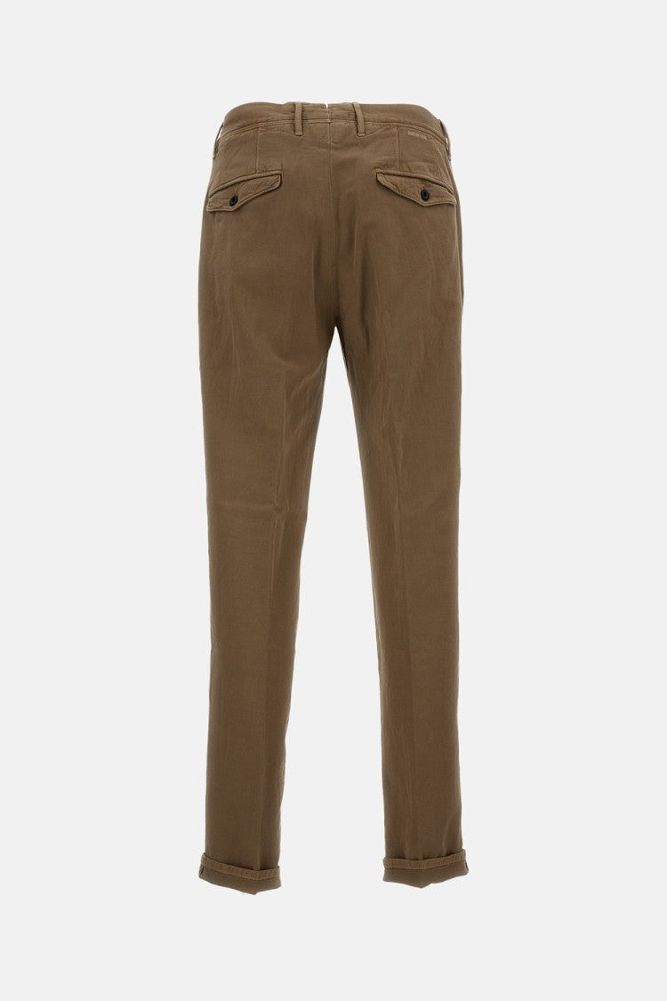 Incotex Tapered Fit Cotton-Linen Blend Trousers