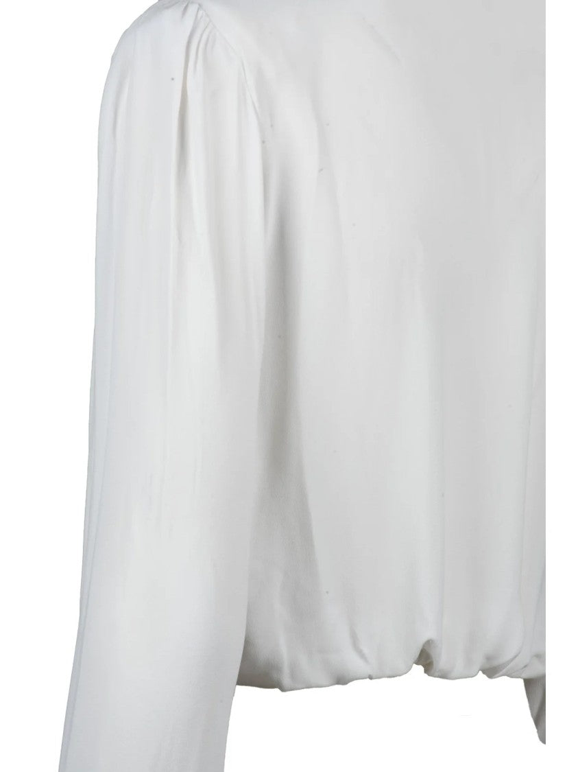 Elisabetta Franchi White Wrap Front Viscose Blouse