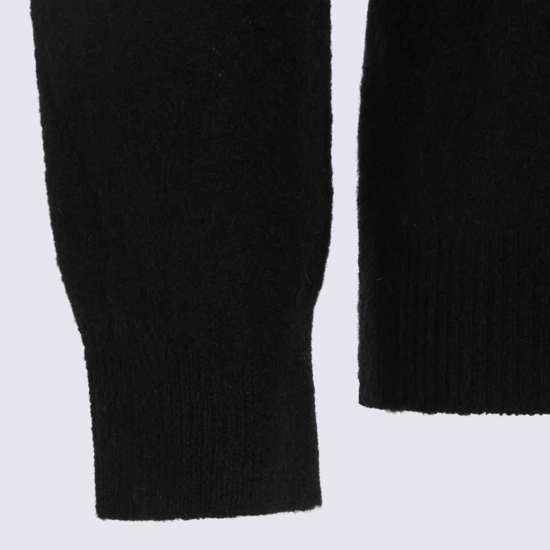 Altea High Ribbed Collar Black Wool Sweater
