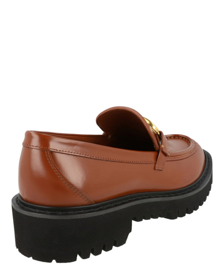 Valentino Vlogo Signature Glossed-Leather Loafers