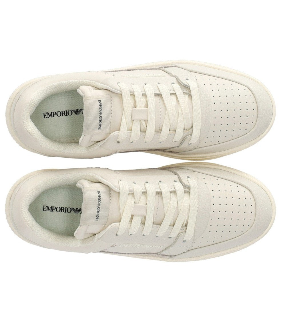 Emporio Armani Basket Ivory Sneaker