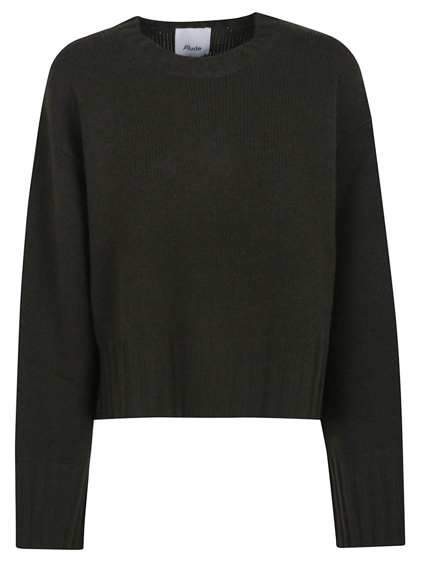 Allude Ribbed Currant Sweater With Round Neck