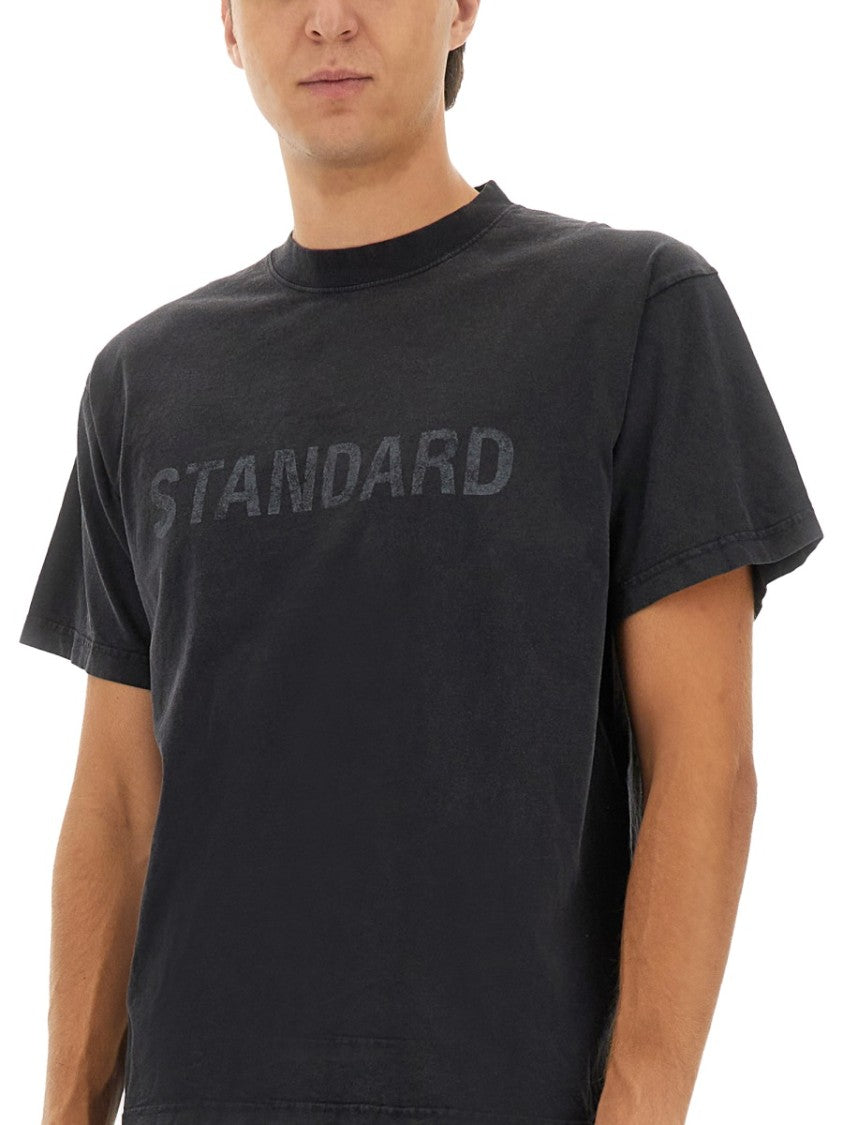 Balenciaga Black Boxy Faded Print Cotton T-Shirt