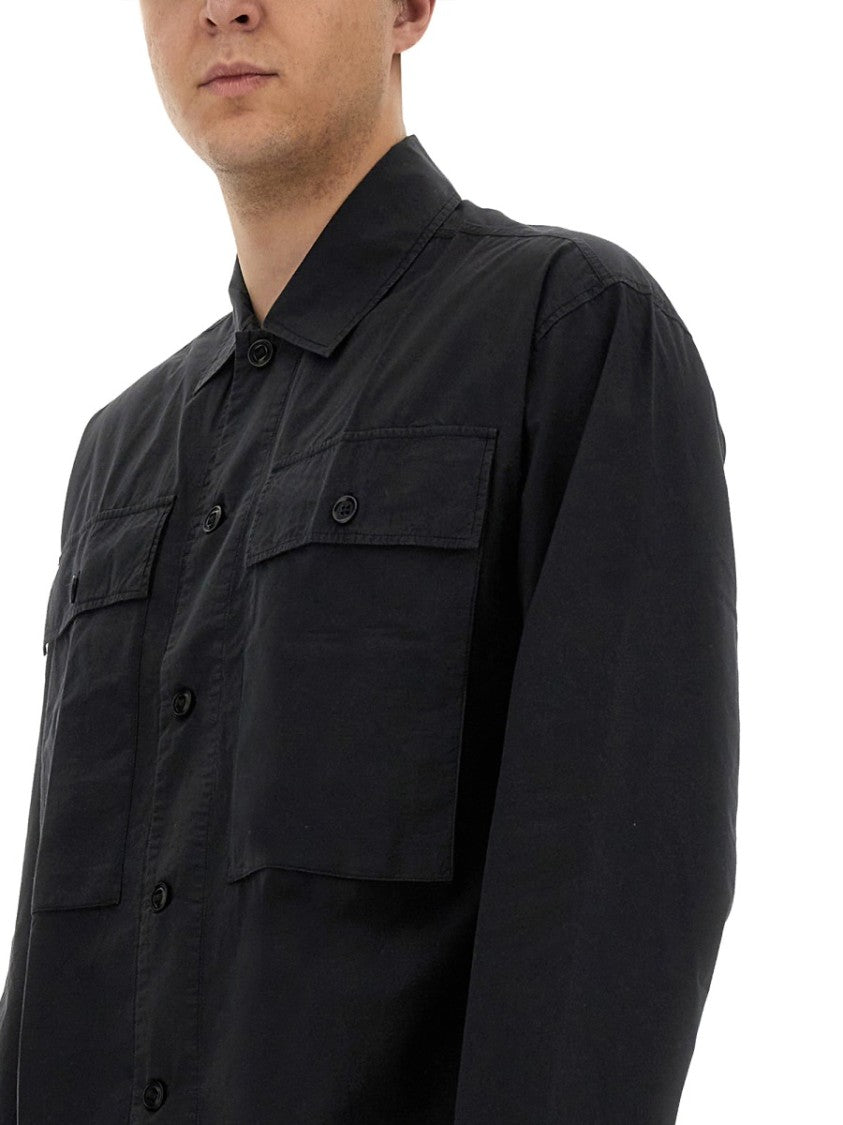 Ymc Black Military-Style Shirt