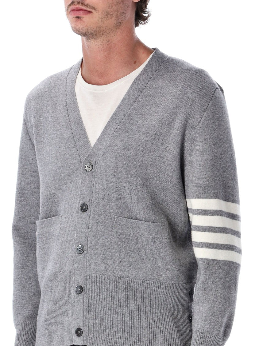 Thom Browne Milano Stitch 4-Bar V-Neck Cardigan