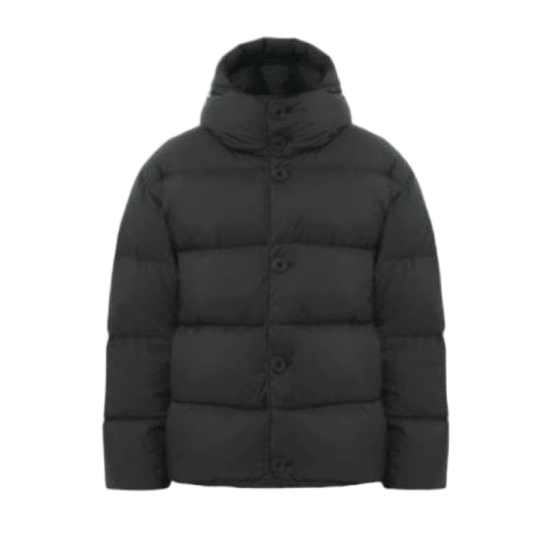 Ienki Ienki Horizontal Quilted Down Jacket With High Collar