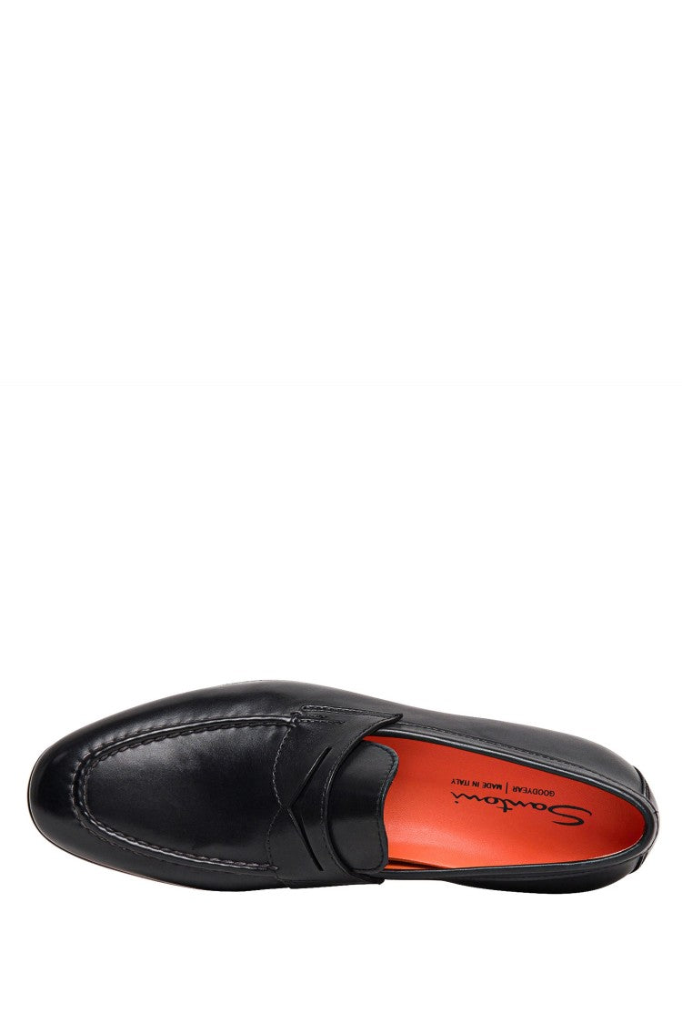Santoni Leather Penny Loafers