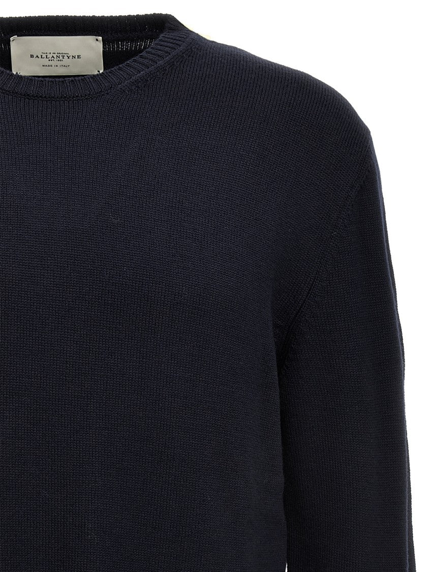 Ballantyne Crewneck Merino Wool Sweater With Ribbed Cuffs