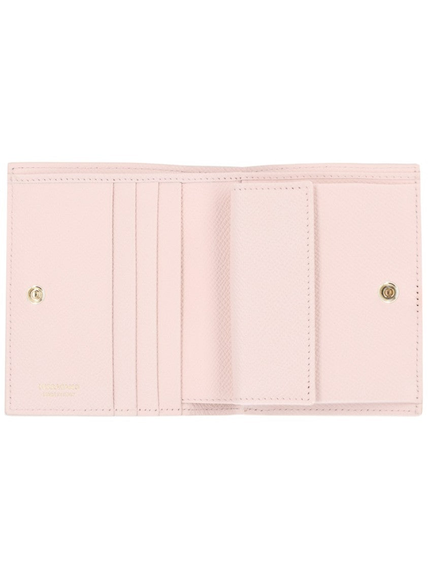 Ferragamo Pale Pink Calf Leather Wallet