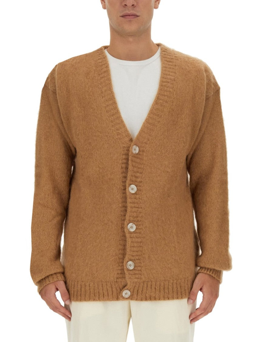 Family First V-Neck Cardigan With Textured Finish