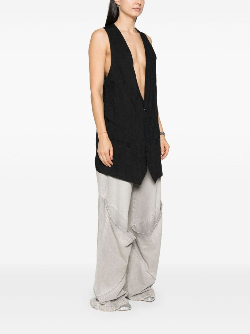 Mm6 By Maison Margiela Deep-Neck Wool Vest