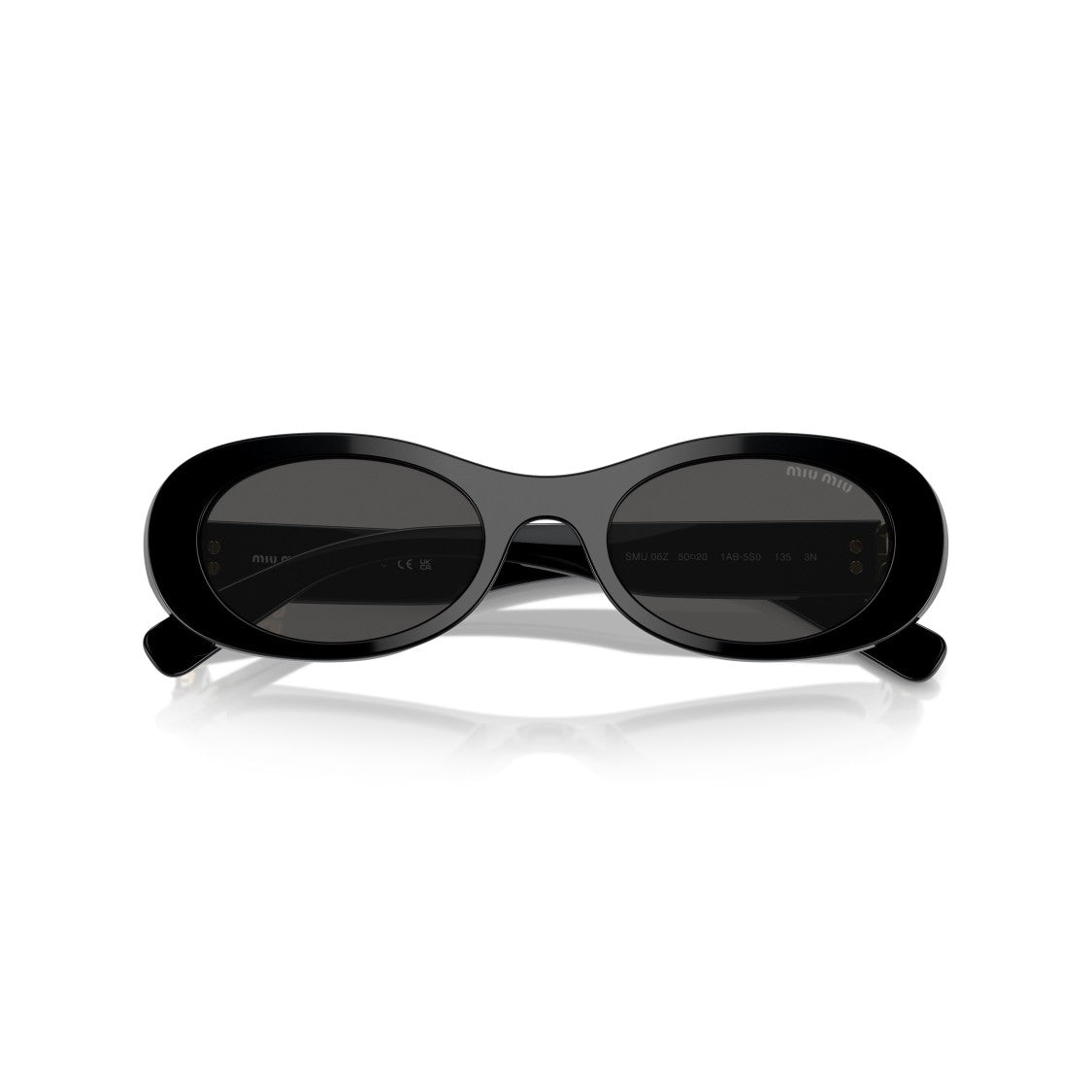 Miu Miu 0Mu 06Zs Oval-Frame Black Acetate Sunglasses
