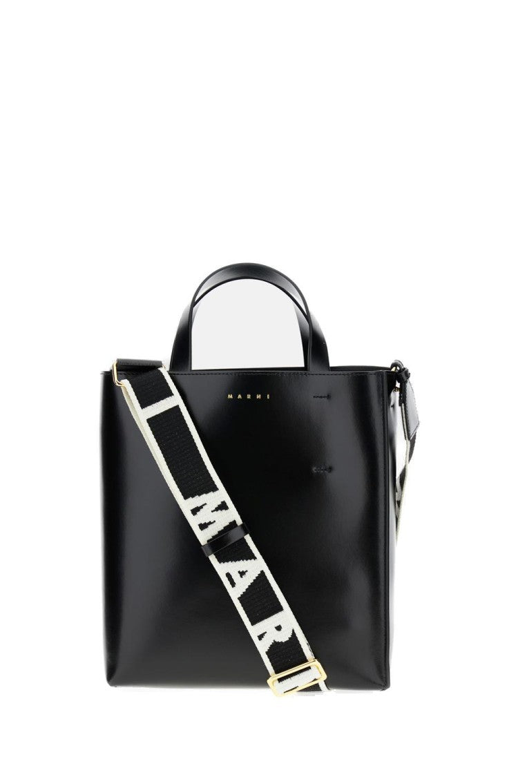 Marni North/South Museo Tote Bag In Smooth Calf Leather