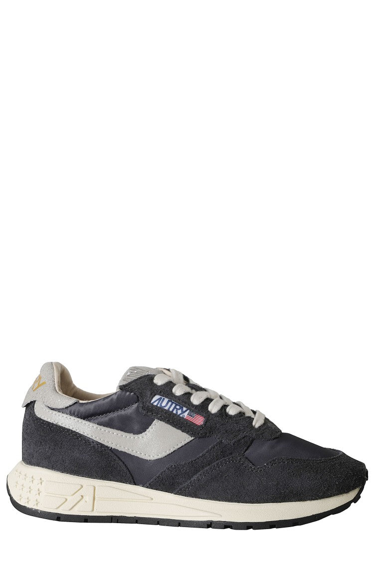 Autry Black Reelwind Low Suede Inserts Leather Sneakers