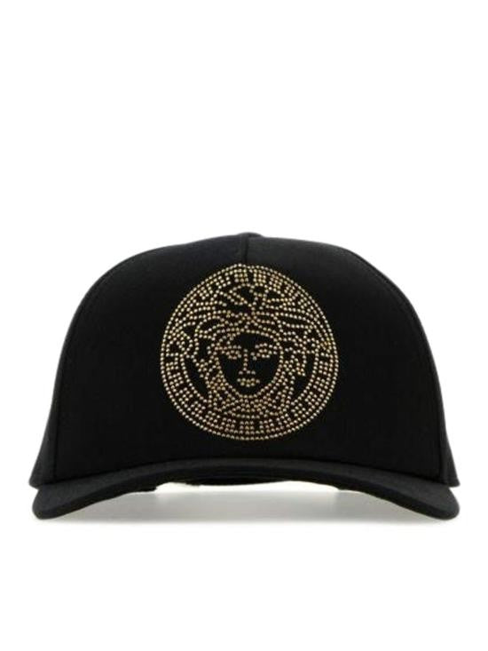 Versace Emblem-Studded Black Cotton Baseball Cap