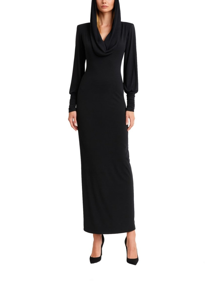 Rotate Birger Christensen Deep Cowl Hood Midi Dress