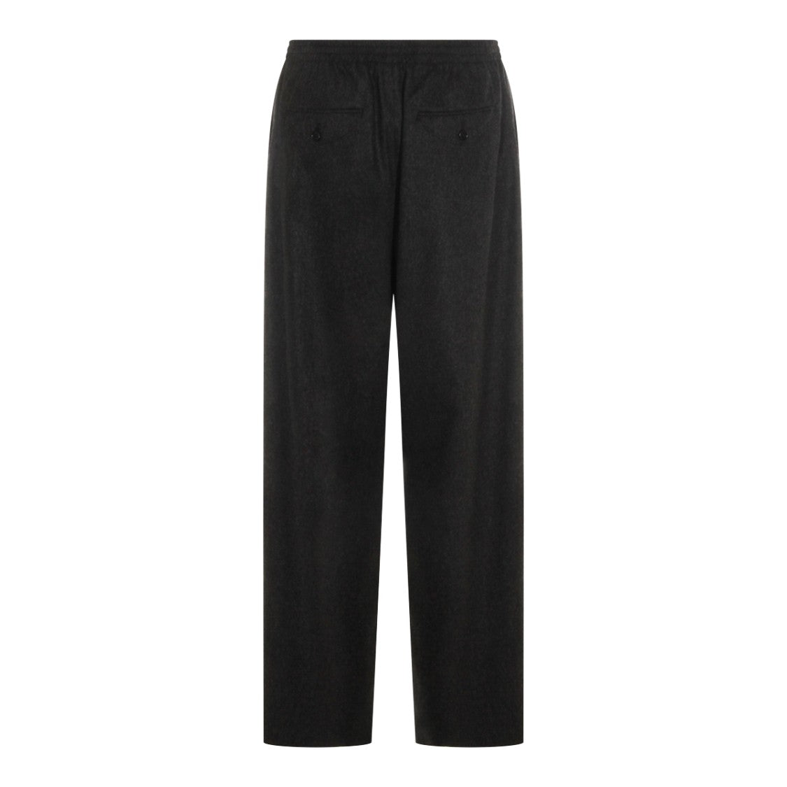Jil Sander Dark Grey Wool Trousers With Elasticated Waistband And Refined Hem