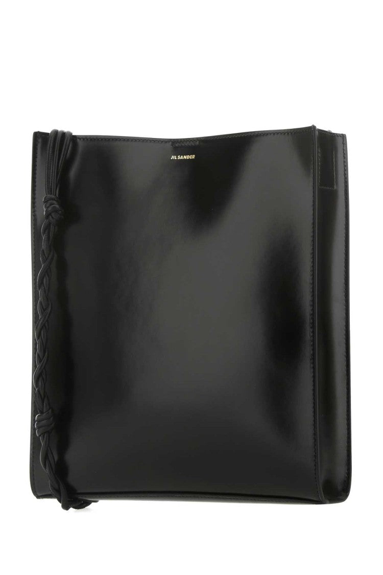 Jil Sander Black Leather Large Tangle Shoulder Bag
