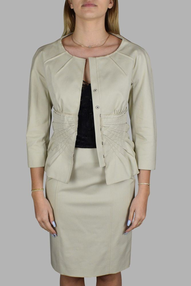 Prada Tailored Beige Suit With Structured Jacket