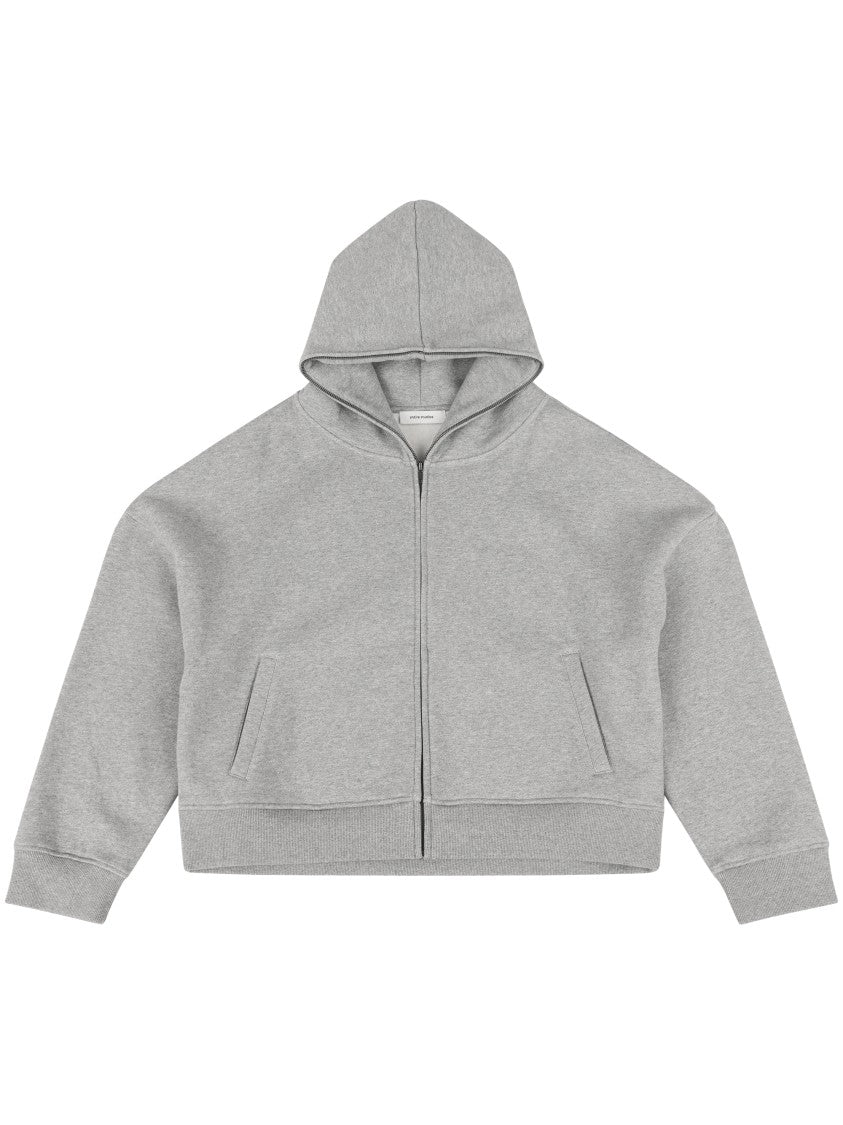 Entire Studios Cropped Zip-Up Hoodie With Relaxed Fit And Hood