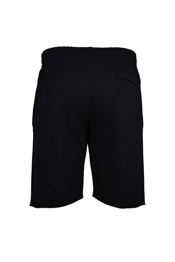 Off-White Solid Black Shorts With Elastic Waistband