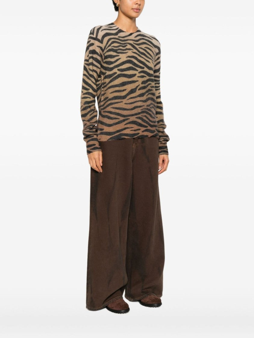 Mc2 Saint Barth Multicolour Animal Print Knit Sweater