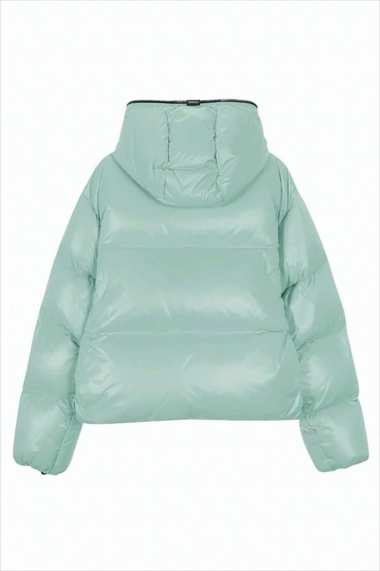 Duvetica Cropped Quilted Puffer Jacket With Hood And Branded Details