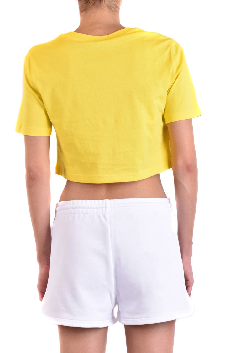 Moschino Cropped T-Shirt With Bold Multicolored Lettering