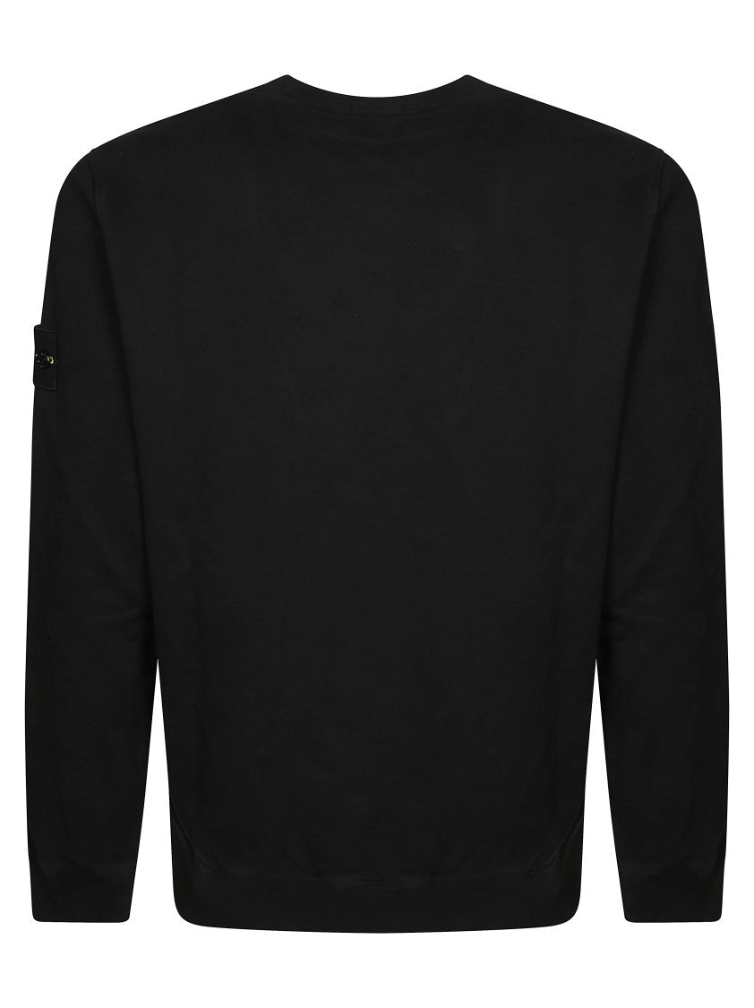 Stone Island Relaxed Fit Black Sweatshirt With Logo Detail