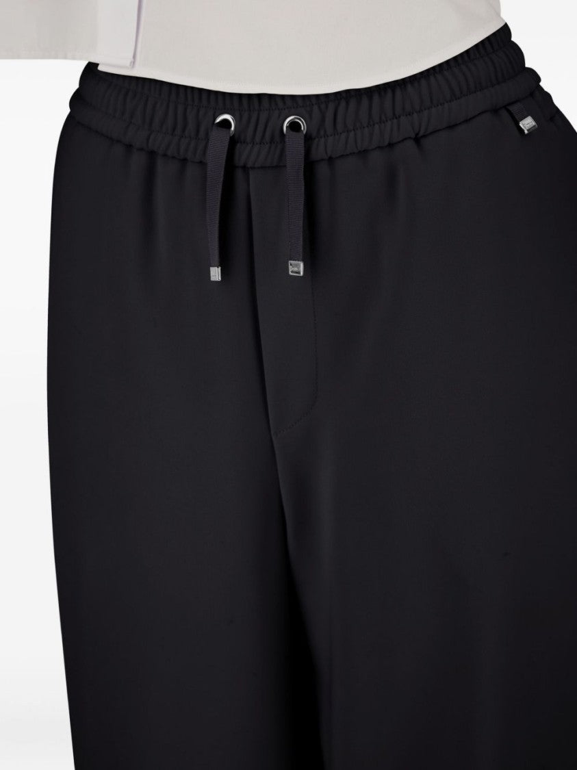 Herno Relaxed Wide-Leg Trousers In Double Matte Stretch Satin