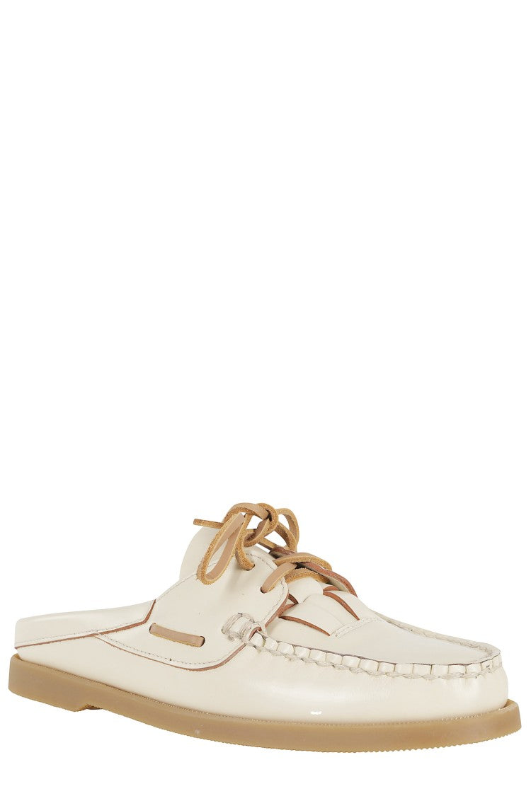 Hereu Custard Saler Mul Nautic Leather Mules