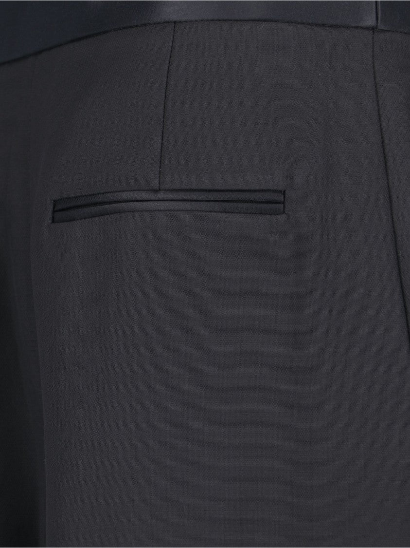 Khaite The Marine Wide-Leg Trousers In Black Fabric