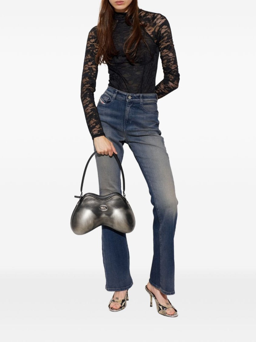 Diesel Blue High-Waisted Denim Wash Effect Jeans