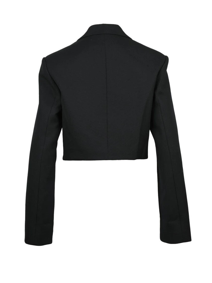 Miss Sixty Black Wool Button Bolero