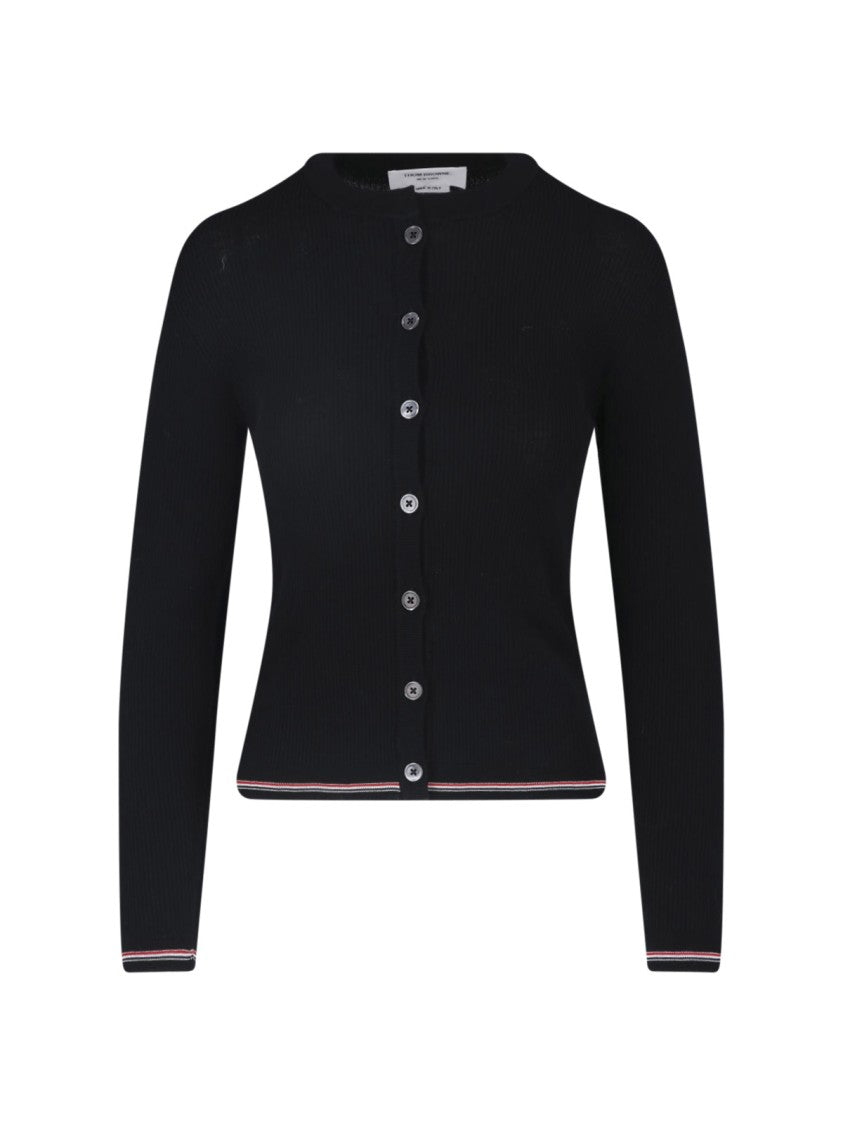 Thom Browne Ribbed Crewneck Wool Cardigan