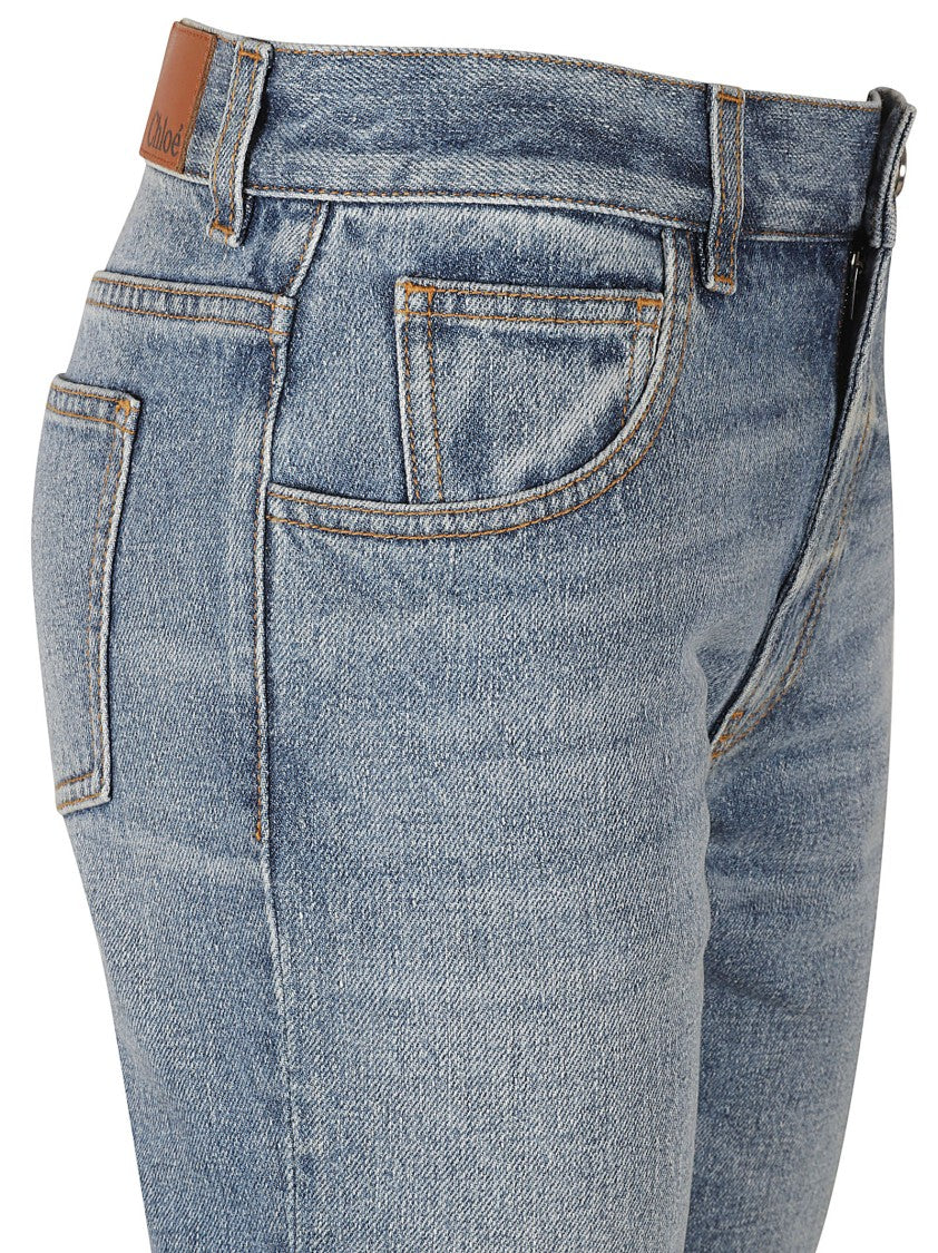Chloé High-Waisted Flared Jeans With Vintage Wash