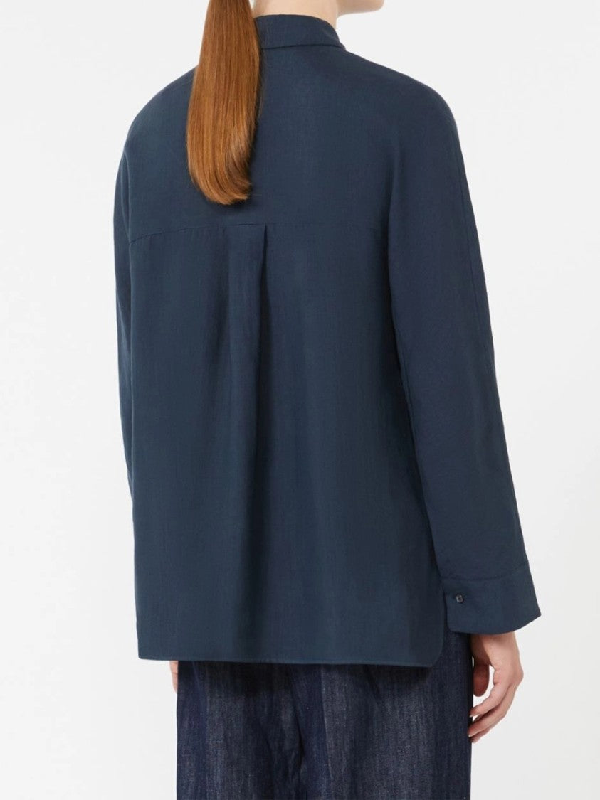 Max Mara Blue Smmgala Loose-Fitting Cotton Shirt