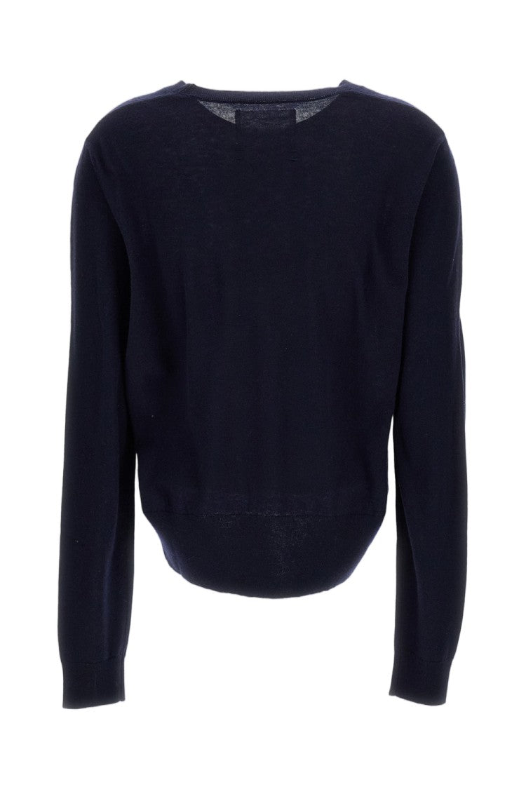 Extreme Cashmere Navy Blue N.467 Collin V-Neck Sweater