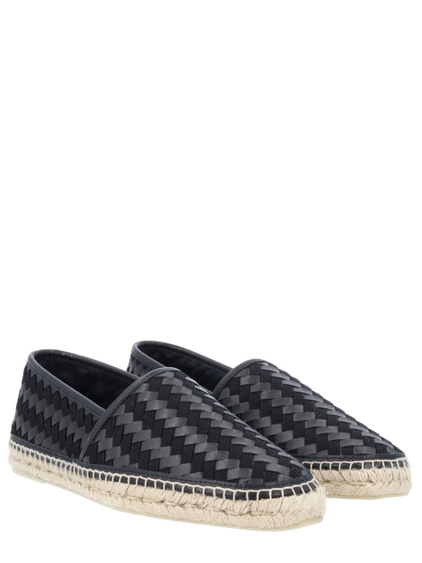 Castaner Paul Leather Woven Pattern Loafers