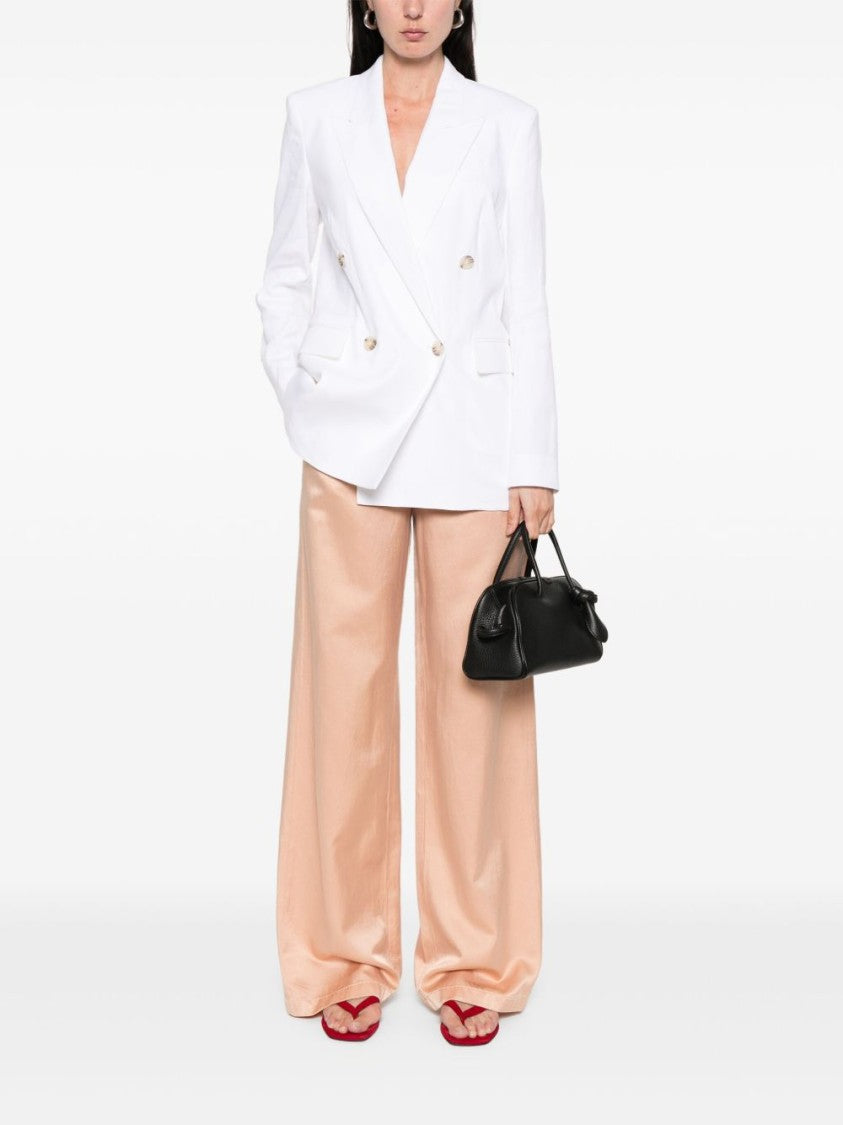 Boss Double-Breasted Linen Blazer With Structured Shoulders