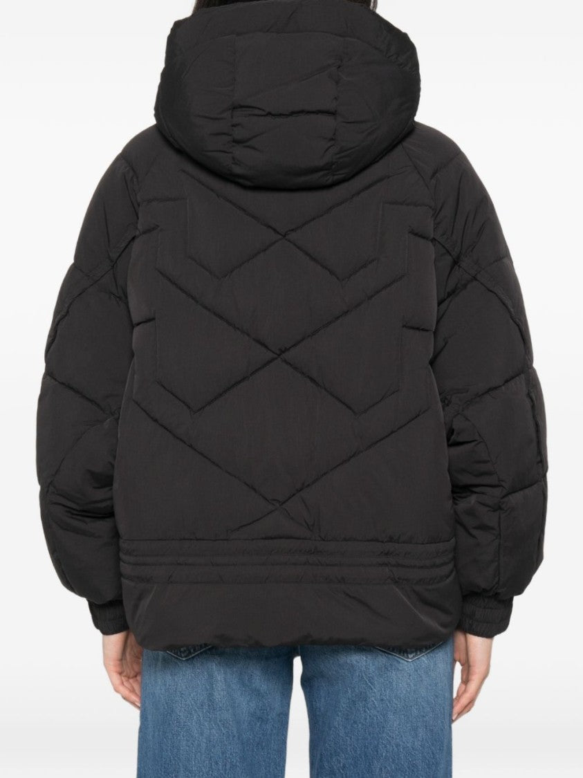Pinko Black Puffer Quilted Hooded Jacket