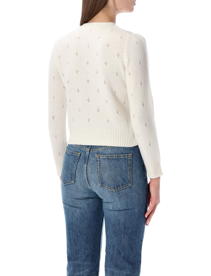 Chloé Chloé Perforated Wool And Cashmere Knit Sweater