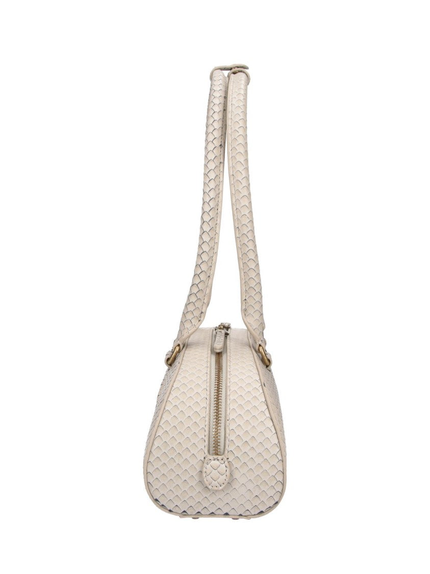 Diesel Beige 1Dr Dome Snake Pattern Bag