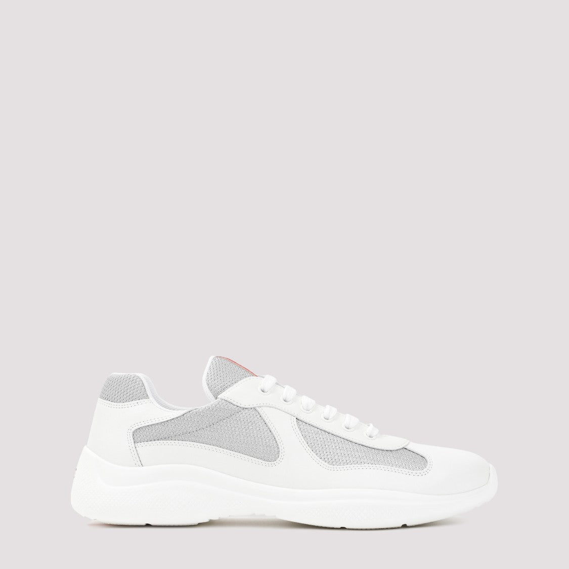 Prada White Leather New Americas Cup Sneakers