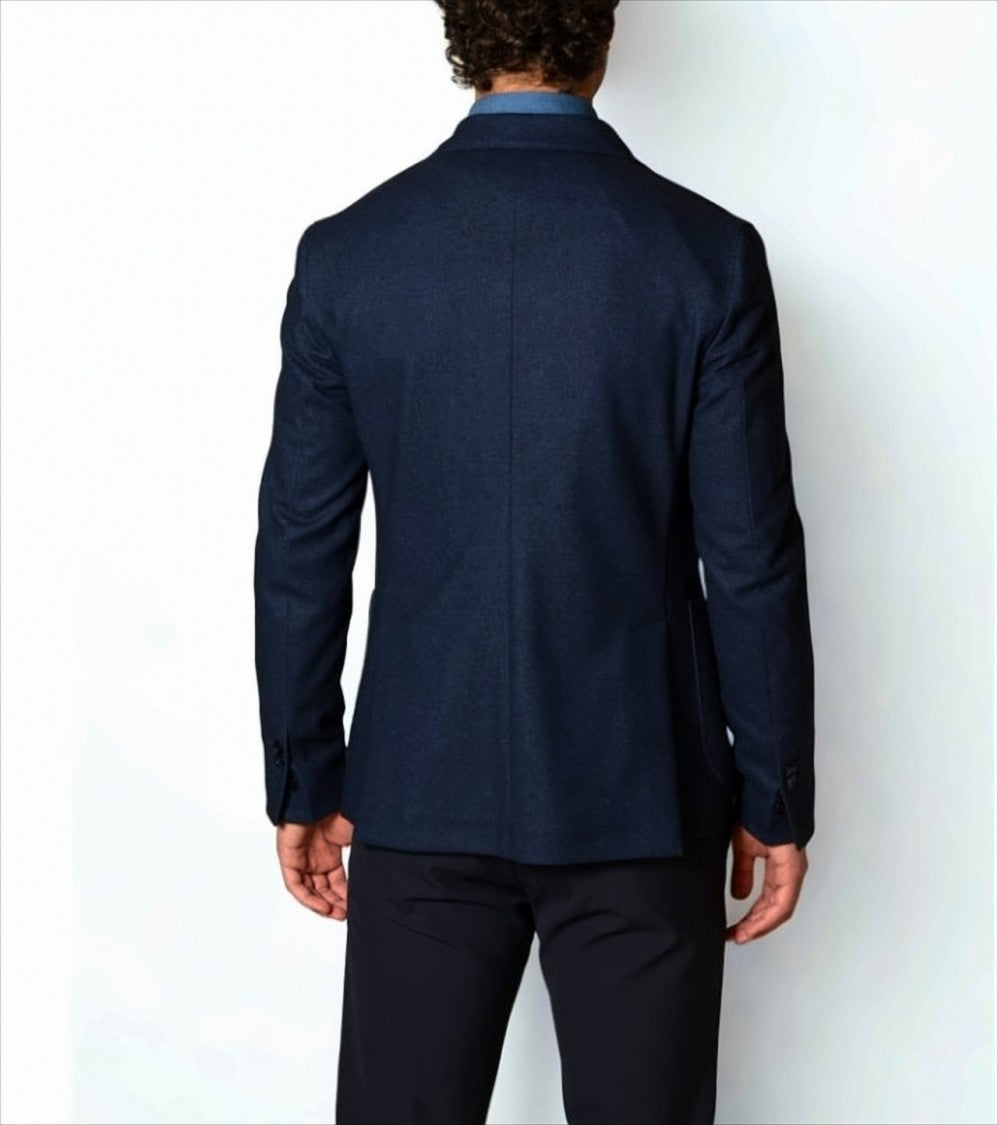 Bharnaba Tailored Blue Single-Breasted Jacket