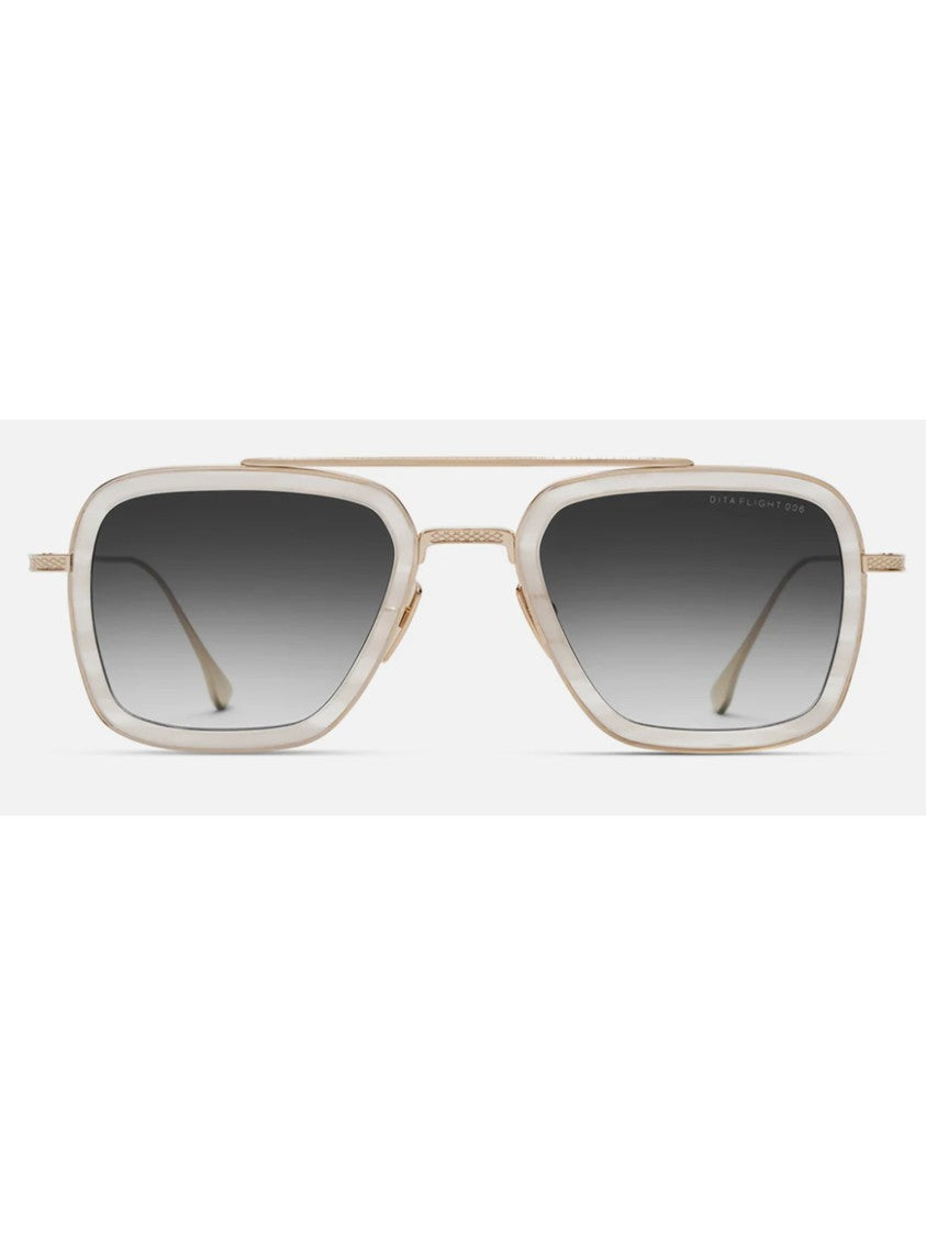 Dita Bold Square Frame Sunglasses With Metallic Accents