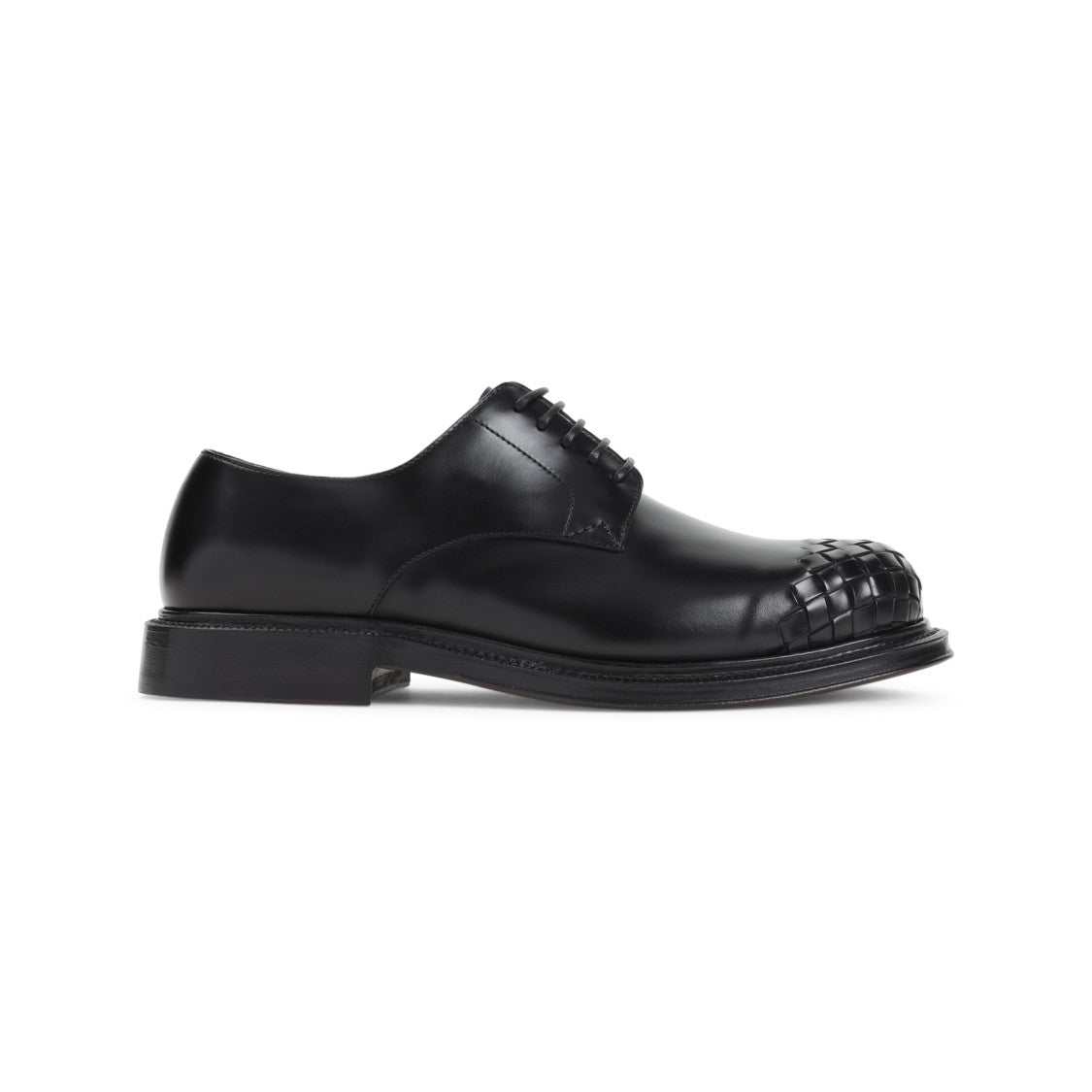 Bottega Veneta Black Leather Lace Up Shoes