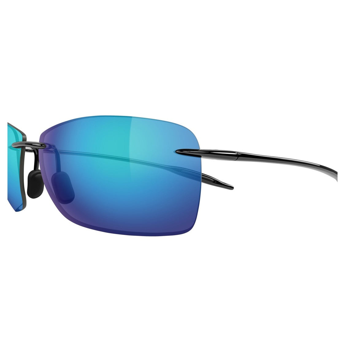 Maui Jim Lighthouse Rectangular Rimless Sunglasses With Blue-Green Gradient Tint