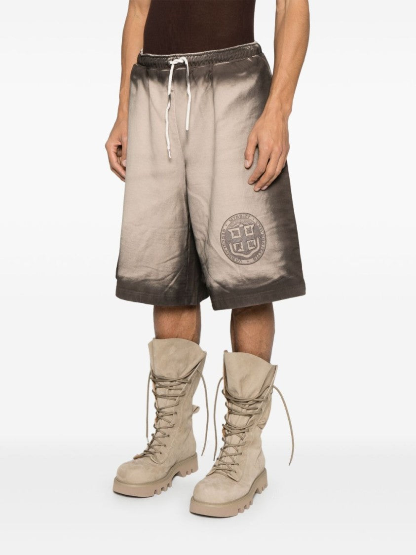 Misbhv Gradient Beige Shorts With Elastic Waistband